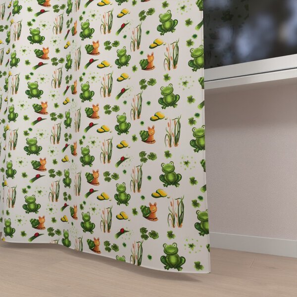 Biante Detský bavlnený záves Sandra SA-609 Žabky a slimáky na bielom 150x160 cm
