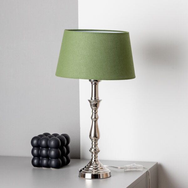 Brilagi - Stolová lampa CERIA 1xE27/60W/230V, priemer 25 cm, lesklý chróm/zelená