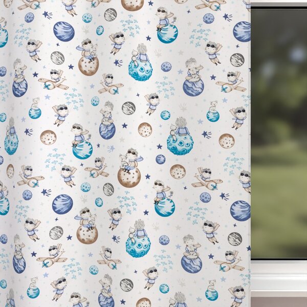 Biante Detský bavlnený záves Sandra SA-644 Malý modrý princ na bielom 150x150 cm