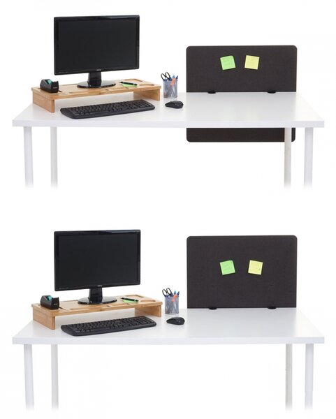 Akustický panel na stôl HWC-G75 - dvojstenná látka/textil - 60x65cm - hnedo-sivá