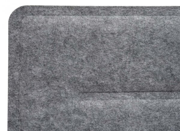 Akustický panel na stôl HWC-G76 - tkanina/textil s reliéfom - 100x30cm - sivá