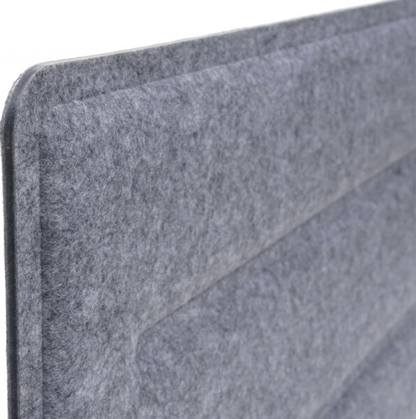 Akustický panel na stôl HWC-G76 - tkanina/textil s reliéfom - 100x30cm - sivá