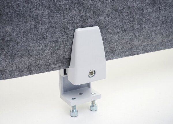Akustický panel na stôl HWC-G76 - tkanina/textil s reliéfom - 100x30cm - sivá