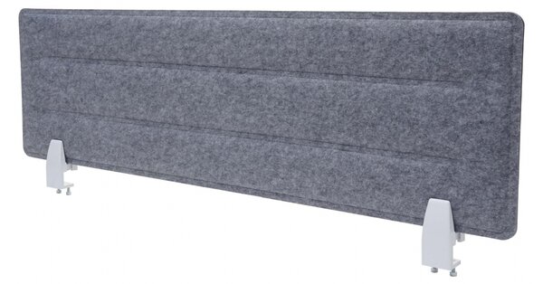 Akustický panel na stôl HWC-G76 - tkanina/textil s reliéfom - 100x30cm - sivá