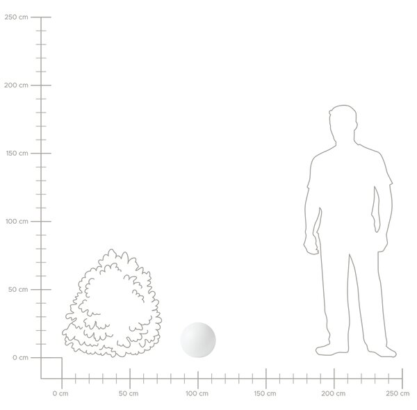 Vonkajšie guľaté LED svietidlo biele syntetický materiál 26 cm IP67 vodoodolné s diaľkovým ovládaním záhradné osvetlenie