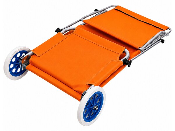 LEAN Skladacie plážové ležadlo - oranžové