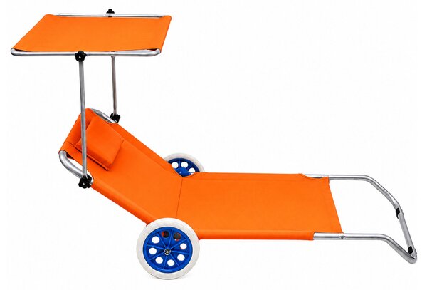 LEAN Skladacie plážové ležadlo - oranžové