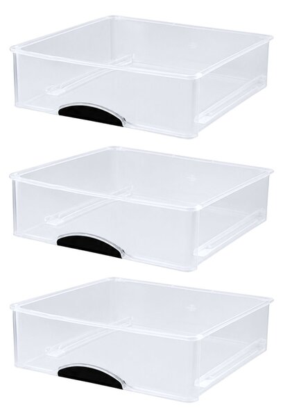 LEAN Plastový organizér s 3 zásuvkami - biely