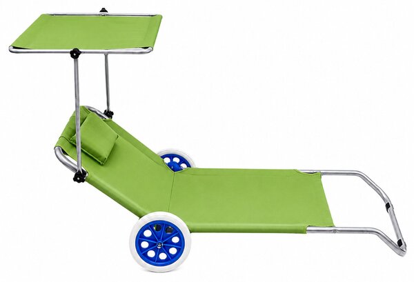 LEAN Skladacie plážové ležadlo - zelené