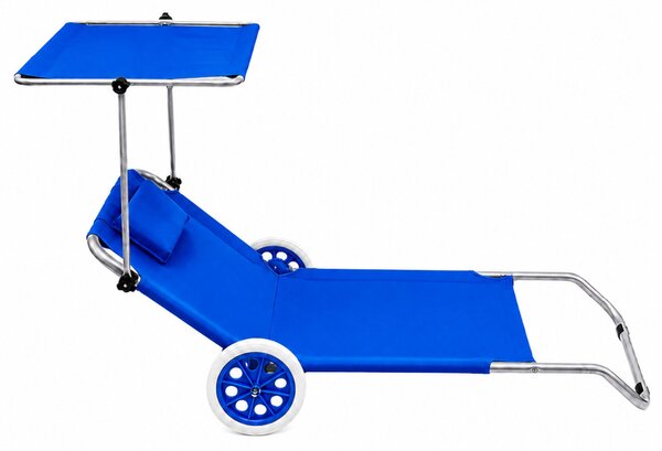 LEAN Skladacie plážové ležadlo - modré