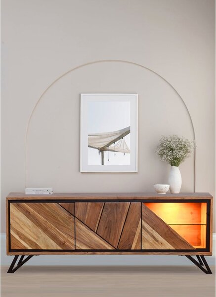 TV stolík z masívu akácie v prírodnej farbe 150x51x40 cm Ambala – Interia Home & Living