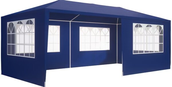 Párty stan Rimini 3x6 m - bočné steny + oblúkové okná - modrá