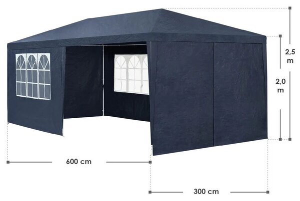 Párty stan 3x6 m - modrá