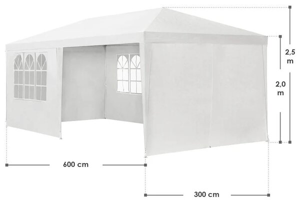 Párty stan 3x6 m - biela
