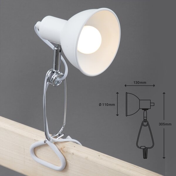 Briloner 2790-016 - Lampa s klipom FIX 1xE14/8W/230V biela