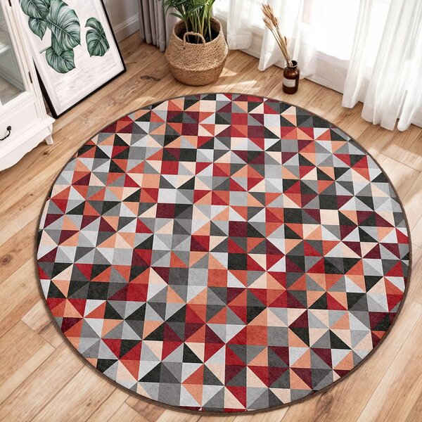 Červeno-sivý prateľný okrúhly koberec ø 150 cm Ignite – Mila Home