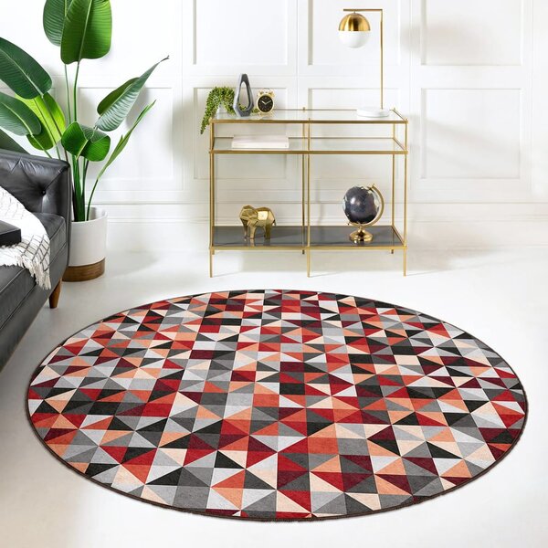 Červeno-sivý prateľný okrúhly koberec ø 150 cm Ignite – Mila Home