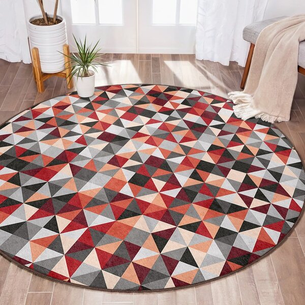 Červeno-sivý prateľný okrúhly koberec ø 150 cm Ignite – Mila Home