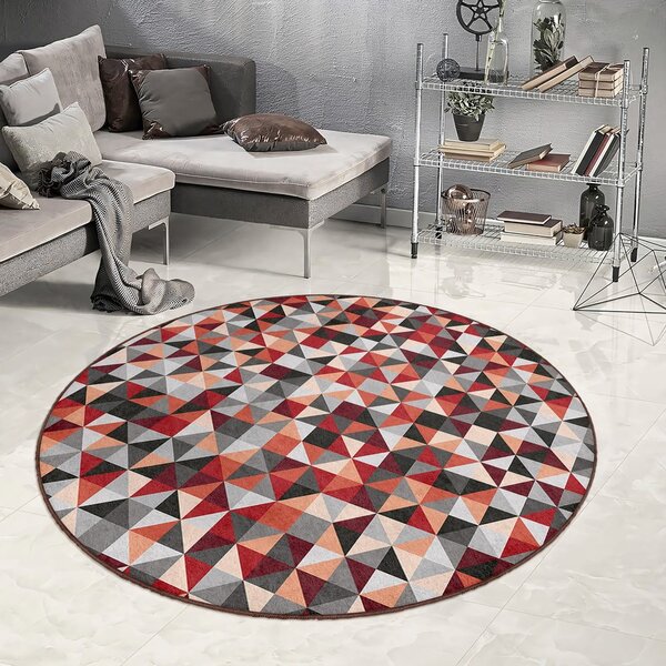 Červeno-sivý prateľný okrúhly koberec ø 150 cm Ignite – Mila Home