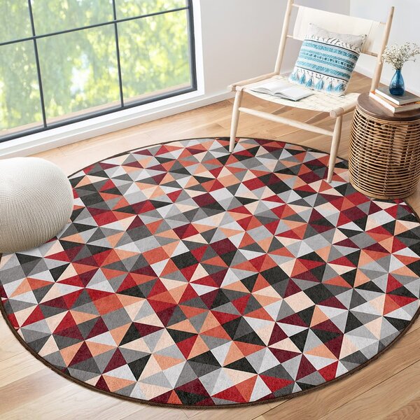 Červeno-sivý prateľný okrúhly koberec ø 150 cm Ignite – Mila Home