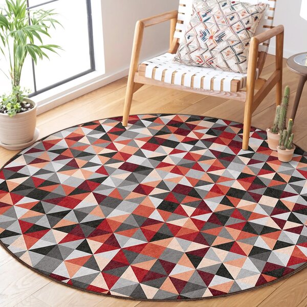 Červeno-sivý prateľný okrúhly koberec ø 150 cm Ignite – Mila Home