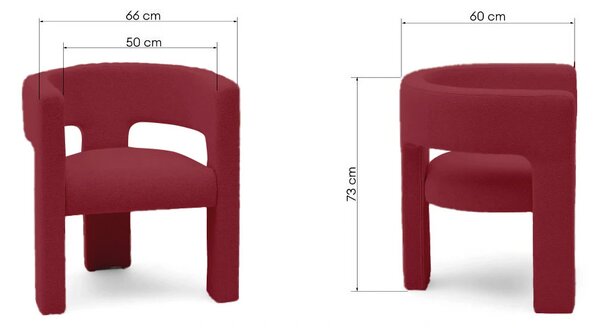 Vínové designové kreslo ALPAH B VELVET