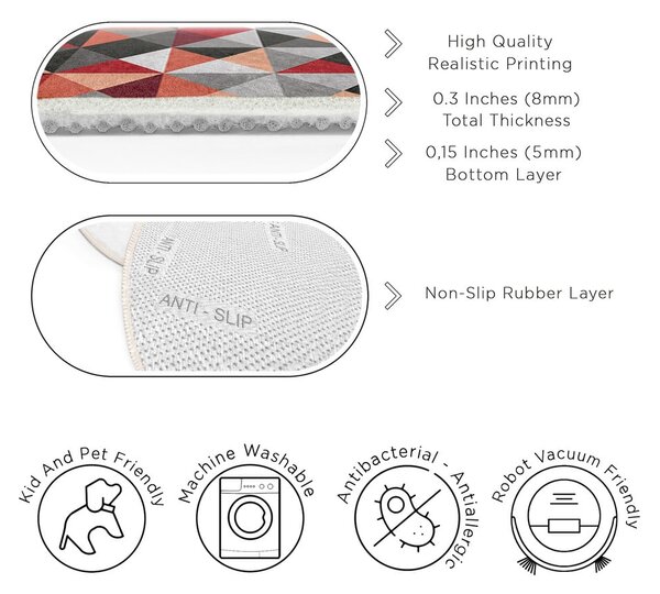 Červeno-sivý prateľný okrúhly koberec ø 150 cm Ignite – Mila Home