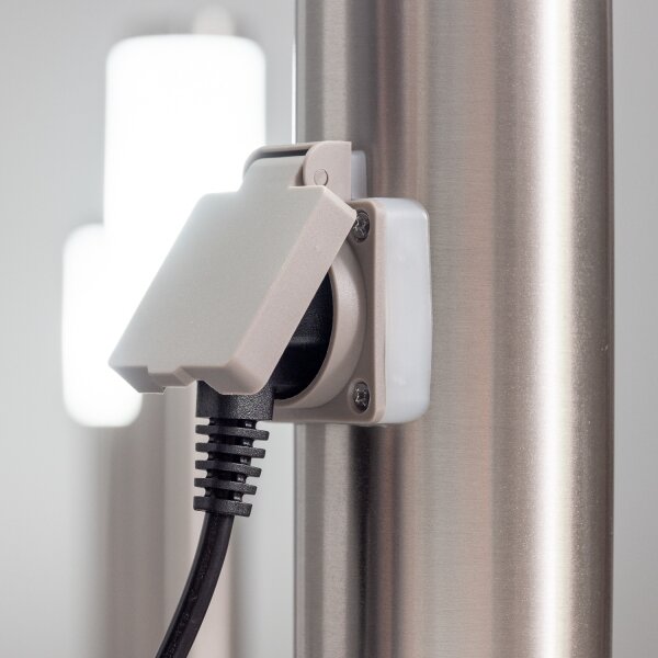 BRILAGI - Vonkajšia lampa so zásuvkou ELIA 1xE27/20W/230V IP44 50 cm chróm