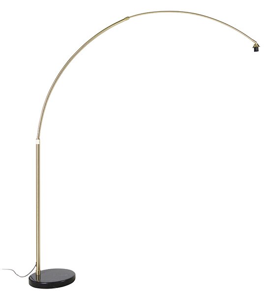 Oblúková lampa mosadz a čierna mramorová základňa nastaviteľná - XXL