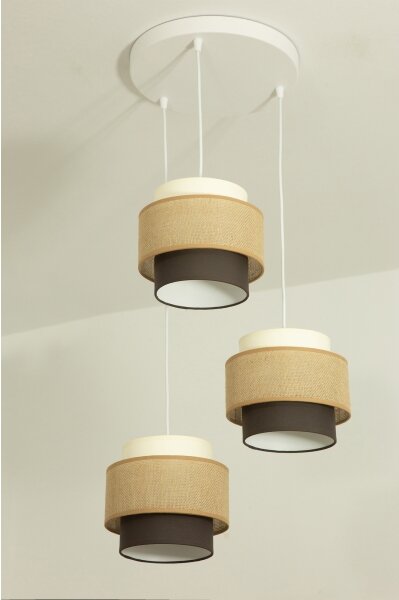 Brilagi - Závesný luster na lanku RESNA 3xE27/60W/230V pr. 45 cm béžová/čierna