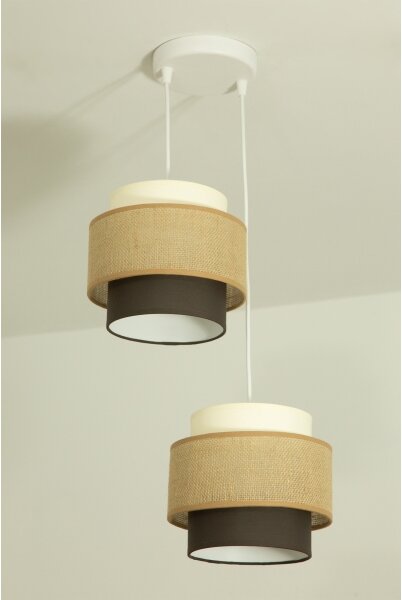 Brilagi - Luster na lanku RESNA 2xE27/60W/230V pr. 30 cm béžová/čierna