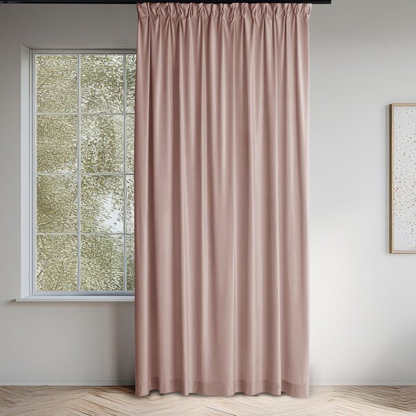 Svetloružový zamatový dimout záves 140x175 cm Velto – Filumi