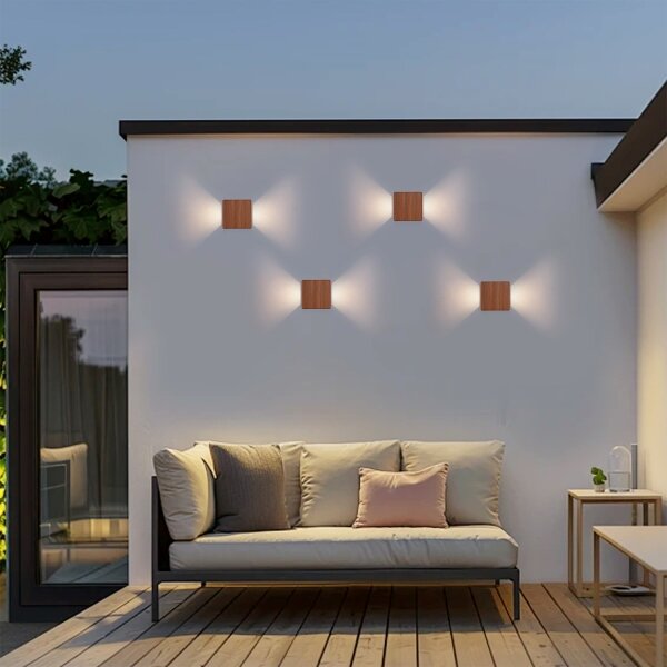 Brilagi - LED vonkajšie nástenné svietidlo DOUBLERAY LED/6W/230V drevený dekor IP54