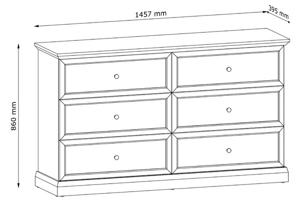 Komoda Emolio 146 cm - grafitová