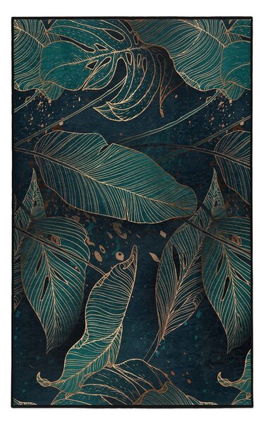 Prateľný koberec v petrolejovej farbe 120x180 cm Midnight Jungle – Mila Home