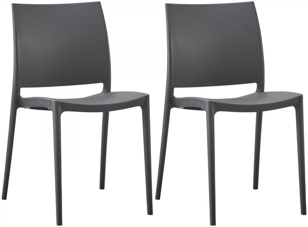 2x Stolička Meton - Tmavo sivá