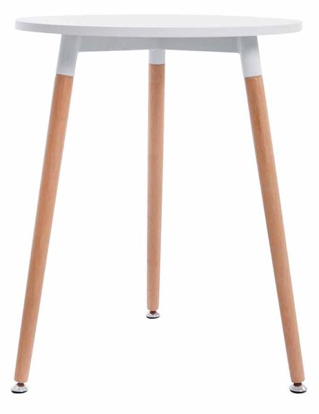 Jedálenský stôl okrúhly drevený Amalia natura - v75 x Ø60 cm - Biela