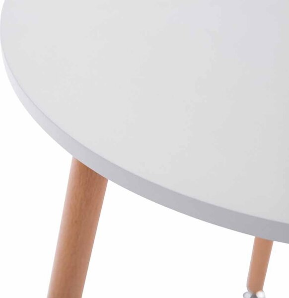 Jedálenský stôl okrúhly drevený Amalia natura - v75 x Ø60 cm - Biela