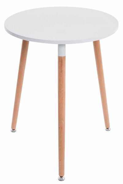 Jedálenský stôl okrúhly drevený Amalia natura - v75 x Ø60 cm - Biela