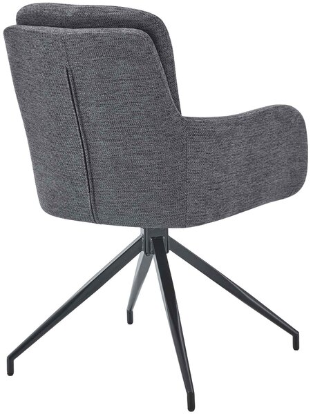 Set 2 jedálenských stoličiek Pickett - látka - tmavošedá