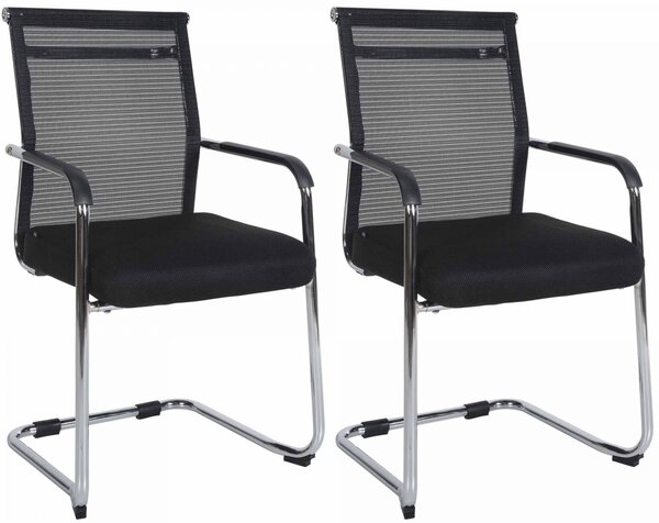 Set 2 kresiel pre návštevníkov Denny chróm rám - čierna
