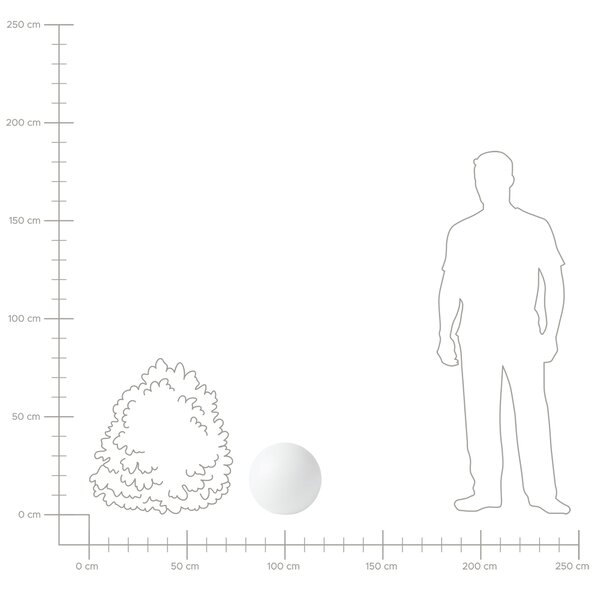 Vonkajšie guľaté LED svietidlo biele syntetický materiál 38 cm IP67 vodoodolné s diaľkovým ovládaním záhradné osvetlenie