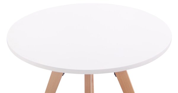 Jedálenský stôl okrúhly Viktor 75, nohy natura - v75 x Ø75 cm - Biela