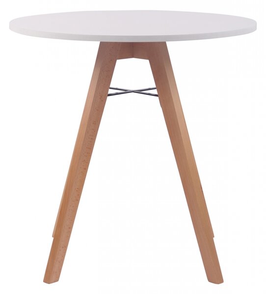 Jedálenský stôl okrúhly Viktor 75, nohy natura - v75 x Ø75 cm - Biela