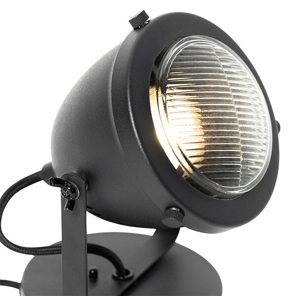 Priemyselná stolná lampa čierna 18 cm - Emado