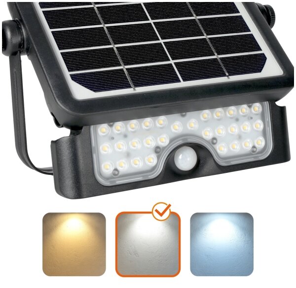 LED solárny reflektor so senzorom LED/5W/3,7V 4000K IP65 3000 mAh