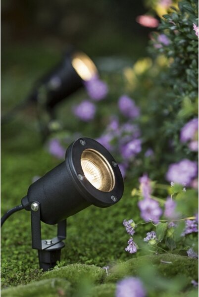 LED RGBW Stmievateľná vonkajšia lampa BLAKE 1xGU10/4,8W/230V IP65 + diaľkové ovládanie