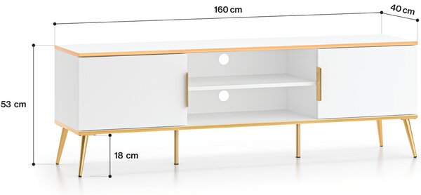 MEBLINE Komoda RTV TERBI 06 alpská biela