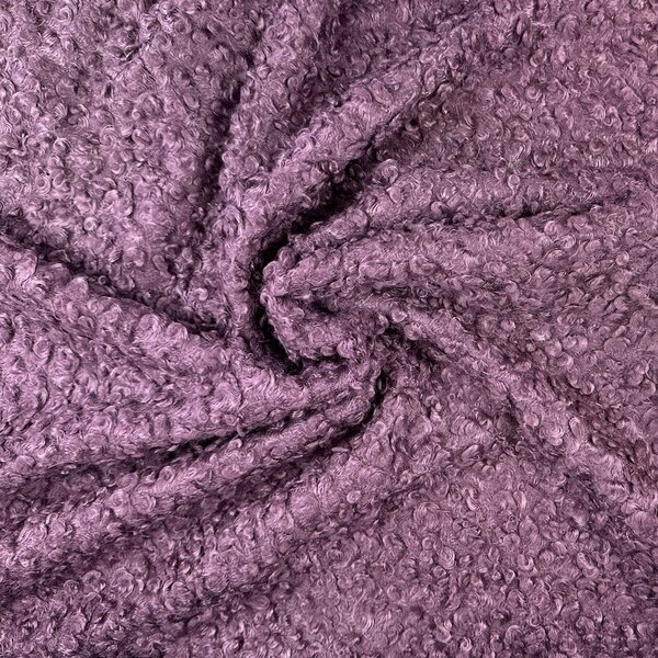Metráž Kabátovina Curly Boucle - Fialová sivá