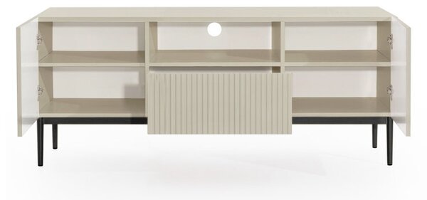 TV skrinka Nicole 150 cm s otvorenou policou - kašmírová / čierna
